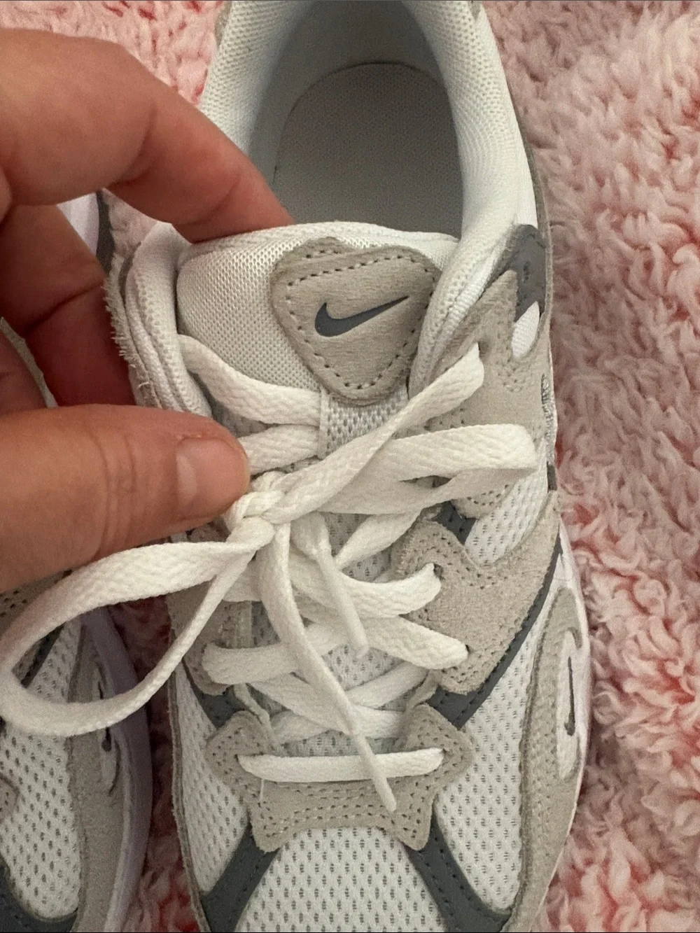 Nike Women’s White and Gray Mesh Sneakers